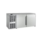 image of Perlick BBSLP60 Refrigerated Back Bar Cabinet w/ 13.3 Cu Ft Capacity, 2 Solid Doors, Digital