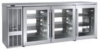 image of Perlick PTS84 84" Three Section Pass-Thru Back Bar Cabinet w/ 26.7 Cu Ft, 6 Hinged Doors, 60" W
