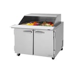 image of Turbo Air PST-48-18-N-SL 48" Mega Top Sandwich/Salad Prep Table w/ 2 Doors, 18 Pans