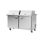 image of Turbo Air PST-60-24-N-DS 60" Mega Top Sandwich/Salad Prep Table w/ 2 Doors, 24 Pans