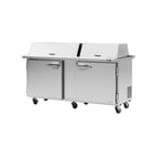 image of Turbo Air PST-72-30-N-DS 72" Mega Top Sandwich/Salad Prep Table w/ 2 Doors, 30 Pans