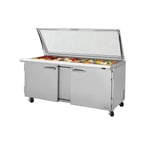 image of Turbo Air PST-72-30-N-GL 72" Mega Top Sandwich/Salad Prep Table w/ 2 Doors, 30 Pans