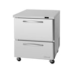image of Turbo Air PUF-28-D2-N 27" 1-Section Undercounter Freezer w/ 2 Drawers, 6.8 cu. ft.