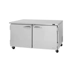image of Turbo Air PUR-60-N 60" 2-Section Undercounter Refrigerator w/ 2 Doors, 17 cu. ft.