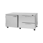 image of Turbo Air PUR-72-D2R(L)-N 72" 2-Section Undercounter Refrigerator w/ 1 Door & 2 Drawers