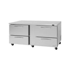 image of Turbo Air PUR-72-D4-N 72" 2-Section Undercounter Refrigerator w/ 4 Drawers, 18.8 cu. ft.