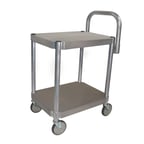 image of Prairie View AUC2448-2 Aluminum 2-Shelf Utility Cart - 48"W x 24"D x 36"H