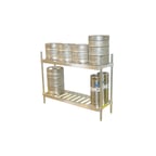 image of Prairie View KR204760 Aluminum Keg Rack with 8 Kegs Capacity and 2 Shelves