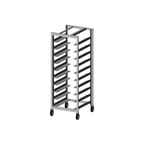 image of Prairie View LUGCT10-OTR 10, 10 Pan Mobile Aluminum Oval Tray End Load Rack w/ 6" Bottom Load Slides