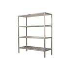 image of Prairie View SWB207248-4  Aluminum Institutional Square Bar Shelving w/ 4 Tier - 48" x 20" x 72"