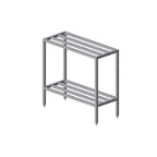 image of Prairie View SWB244872-2 Institutional 2 Tier Square Bar Shelving Unit - 72"W x 24"D x 48"H