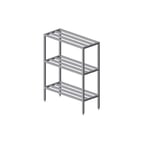 image of Prairie View SWB246048-3 Institutional 3 Tier Square Bar Shelving Unit - 48"W x 24"D x 60"H
