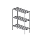 image of Prairie View SWT246048-3 Institutional All Welded 3-Shelf T-Bar Shelving Unit - 48" x 24" x 60"