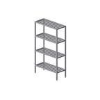 image of Prairie View SWT247260-4 Institutional All Welded 4-Shelf T-Bar Shelving Unit - 60" x 24" x 72"
