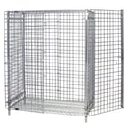 image of Quantum 2448-63SEC Chrome Stationary Security Unit with 2 Shelves, 24" x 48" x 63"