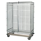 image of Quantum MD2460-70SEC Chrome Dolly Base Security Cart with 2 Shelves, 24" x 60" x 70"
