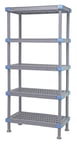 image of Quantum QP182486VS-5 NSF Millenia Gray Polymer 5 Shelf Vented Shelving Unit - 24" x 18" x 86"