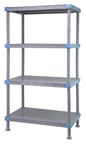 image of Quantum QP243674SS-4 NSF Millenia Gray Polymer 4 Shelf Solid Shelving Unit - 36" x 24" x 74"