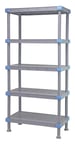 image of Quantum QP243674SS-5 NSF Millenia Gray Polymer 5 Shelf Solid Shelving Unit - 36" x 24" x 74"