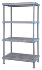 image of Quantum QP243686VS-4 NSF Millenia Gray Polymer 4 Shelf Vented Shelving Unit - 36" x 24" x 86"