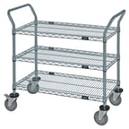 image of Quantum WRC-2430GY-3 Utility Storage Cart with Wheels, Gray Epoxy 
