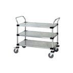 image of Quantum WRC-2448-3G Galvanized Solid 3-Shelf Utility Cart - 24" x 48" x 37-1/2"