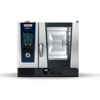 image of Rational ICP 6-HALF NG 120V 1 PH (LM100BG) Half Size Natural Gas Combi Oven w/ 6 Pans, Programmable Controls, Steam Generator