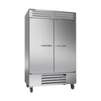 image of Beverage Air RB49HC-1S 52" Two-Section Reach-In Refrigerator w/ 2 Solid Doors, Bottom Mounted, Aluminum Interior, 46 cu. ft.