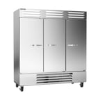 image of Beverage Air RB72HC-1S Three Reach-In Refrigerator w/ 3 Solid Doors, Bottom Mounted, Aluminum Interior, 69 cu. ft.
