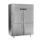 image of Victory RFS-2D-S1-EW-HD-HC 58" 2-Section Reach-In Refrigerator/Freezer Combo w/ 4 Half Solid Doors