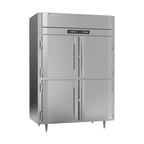 image of Victory RFS-2D-S1-EW-PT-HD-HC 58" 2-Section Pass-Thru Refrigerator/Freezer Combo w/ 8 Half Solid Doors
