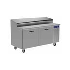image of Randell 8260N-290-PCB 60" Two Section Refrigerated Pizza Prep Table w/ 2 Doors, 14.67 cu. ft.