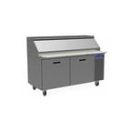image of Randell 8268W-290 68" Two Section Refrigerated Pizza Prep Table w/ 2 Doors, 17.76 cu. ft.