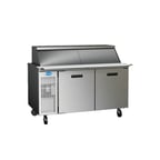 image of Randell 9272W-290 72" Two Section Mega Top Sandwich Prep Table w/ 2 Doors, 30 Pans