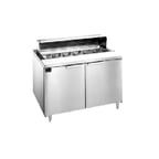 image of Randell 9305-290 48" Two Section Sandwich / Salad Prep Table w/ 2 Doors, 12 Pans