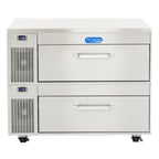 image of Randell FX-2WS-290 43" Flexible Refrigerator or Freezer Work Table w/ 2 Drawers, 6.2 cu. ft.
