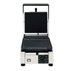 image of RositoBisani PG1 Single Sandwich Panini Grill w/ 10" x 10" Grooved Plates, 110V