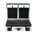 image of RositoBisani PG2 Double Sandwich Panini Grill w/ 21.5" x 10" Grooved Plates, 220V