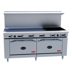 image of Royal Range of California RDR-12-C 72" Gas Restaurant Range w/ (12) Open Burners, (1) Standard Oven, (1) Standard Oven, 425.000 BTU