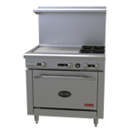 image of Royal Range of California RDR-4-36-C 36" Gas Restaurant Range w/ (4) Open Burners, (1) Convection Oven, 150.000 BTU