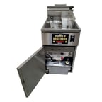 image of Royal Range of California RHEF-75-1-DM2 Full Pot Gas Fryer w/ 85-lb Capacity, Twin Baskets, 4 Burners