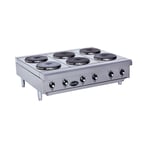 image of Royal Range of California RHPE-12-2 12" Electric Countertop Hotplate w/ (2) Solid Burners, Vertical Design, Manual Controls, 4.0 kW