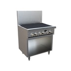 image of Royal Range of California RR-36RB-XB 36" Gas Restaurant Range w/ 36" Full Radiant Charbroiler, (1) Open Cabinet Base, 90.000 BTU