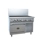 image of Royal Range of California RR-48RB-126C 48" Gas Restaurant Range w/ 48" Full Radiant Charbroiler, (1) Convection Oven, 150.000 BTU