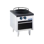 image of Royal Range of California RSP-18T 18" Gas Stock Pot Range w/ (2) Three Ring Burners and Tempura Wok Top, Front to Back Design, Manual Controls, 180.000 BTU