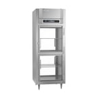 image of Victory RS-1D-S1-EW-PT-HG-HC One Section Wide Pass-Thru Refrigerator w/ 4 Half Glass Swing Doors, Stainless Steel, 26. cu. ft.