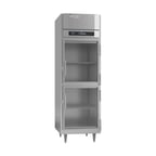 image of Victory RS-1D-S1-HG-HC 27"  One Section Reach-In Refrigerator w/ 2 Swing Glass Half Doors, Stainless Steel, 21 cu. ft.
