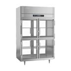 image of Victory RS-2D-S1-PT-HG-HC Two Section Pass-Thru Refrigerator w/ 8 Glass Swing Half Doors, Stainless Steel, 48 cu. ft.