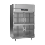 image of Victory RSA-2D-S1-HG-HC 52" Two Section Reach-In Refrigerator w/ 4 Glass Swing Half Doors, Aluminum Interior, 44.5 cu. ft.