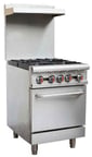 image of Sapphire Manufacturing SE-RA24 24" Gas Restaurant Range w/ (4) Open Burners, (1) Standard Oven, 151.000 BTU